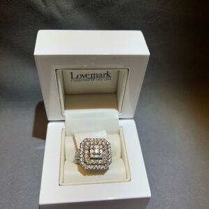 10K white gold engagement ring